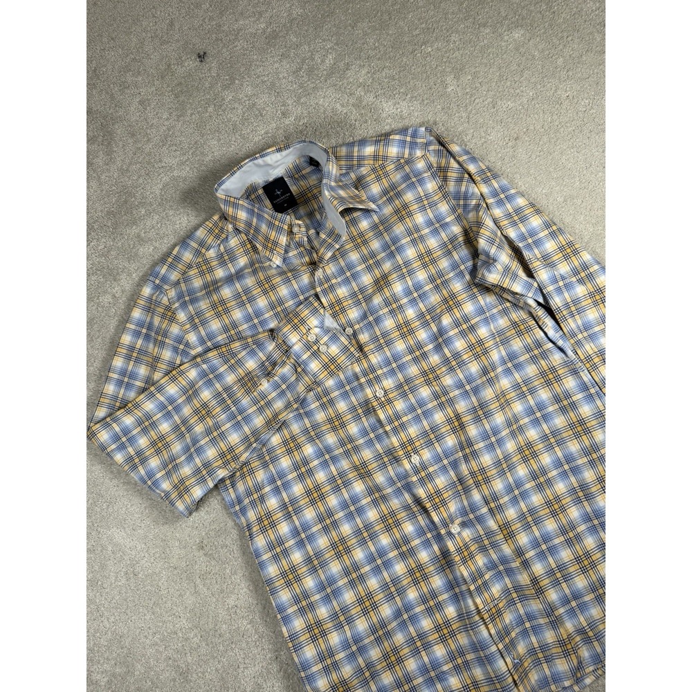 Tailorbyrd‎ Collection Button Down Shirt Men's Size M Blue Plaid Long sleeve